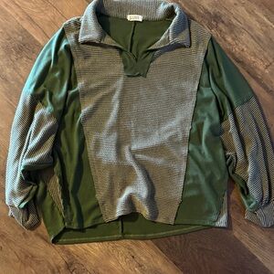 Elegant Green Long Sleeve Women's Top